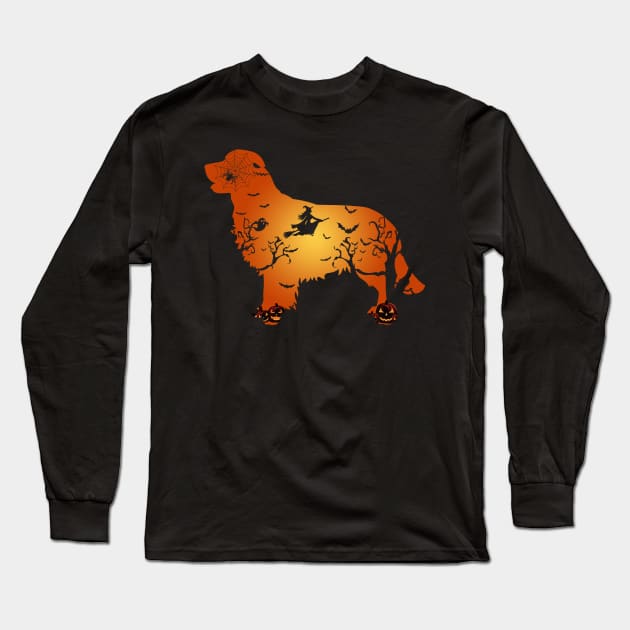 Golden Retriever Halloween Mens Womens Long Sleeve T-Shirt by Elliottda